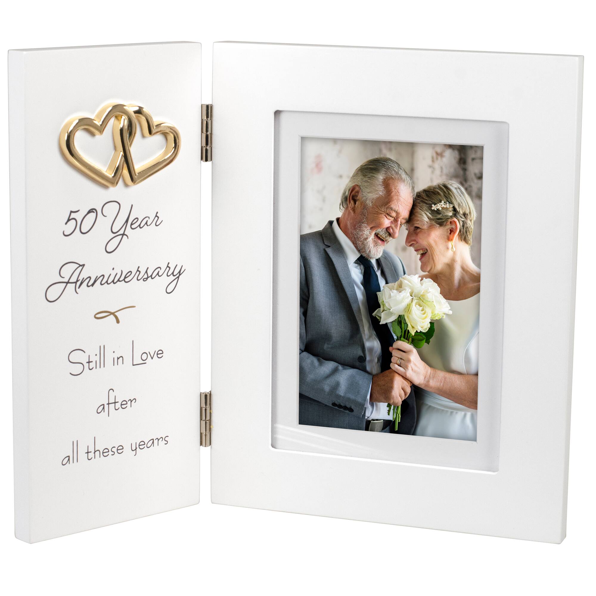 Malden International Designs 50 Year Anniversary 4" x 6" Hinged Frame with Mat